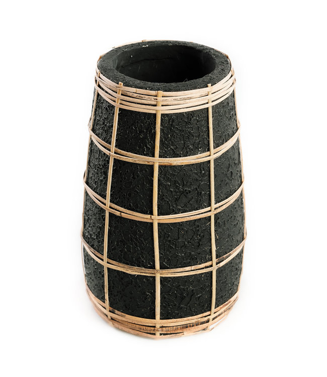 Bazar Bizar De Cutie Vaas - Zwart Naturel - S | H22 x B14 cm