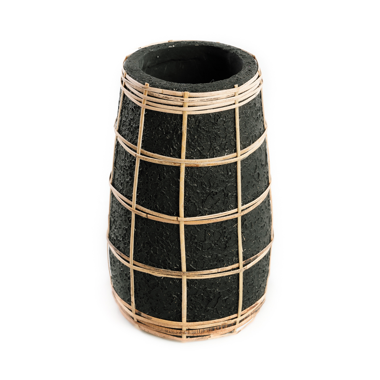 Bazar Bizar De Cutie Vaas - Zwart Naturel - S | H22 x B14 cm