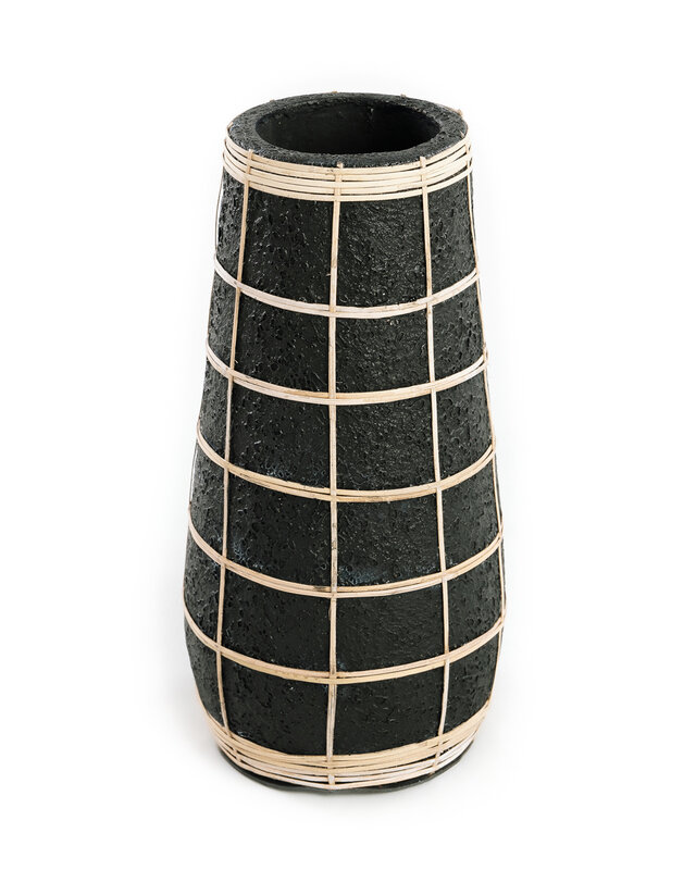 Bazar Bizar De Cutie Vaas - Zwart Naturel - L | H31 x B14 cm
