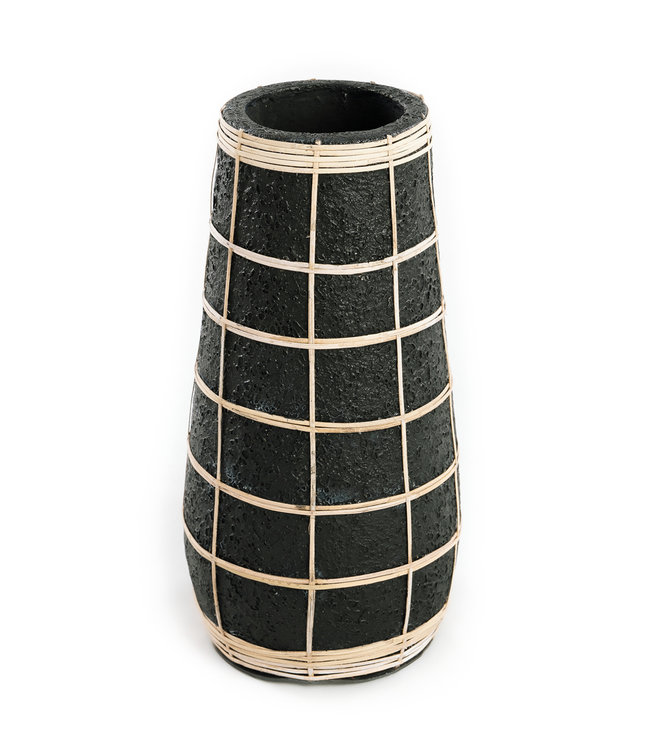 Bazar Bizar De Cutie Vaas - Zwart Naturel - L | H31 x B14 cm