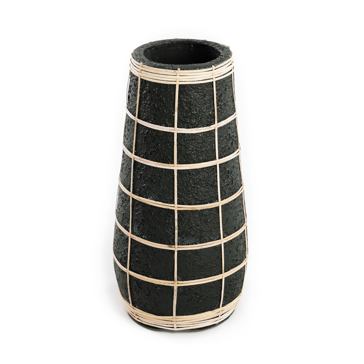 Bazar Bizar De Cutie Vaas - Zwart Naturel - L | H31 x B14 cm