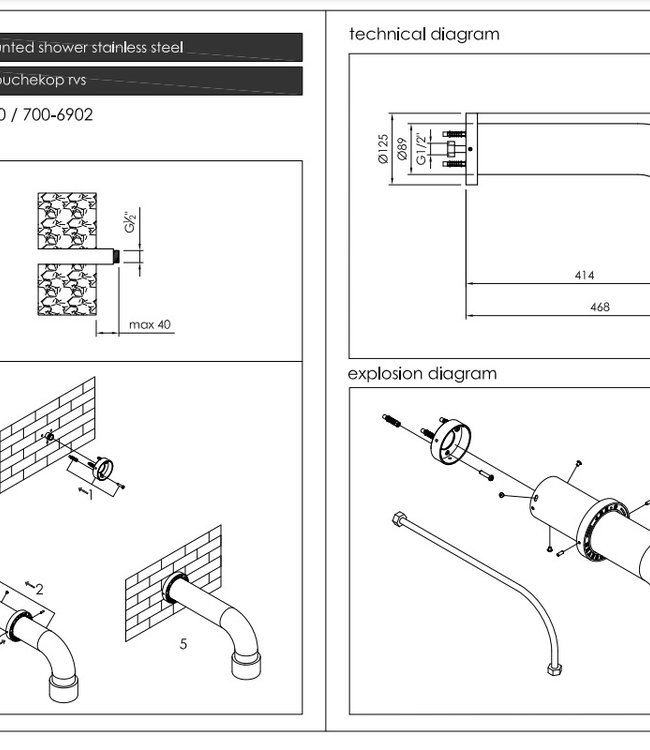JEE-O SOHO Wand Douchekop | Twee kleuren
