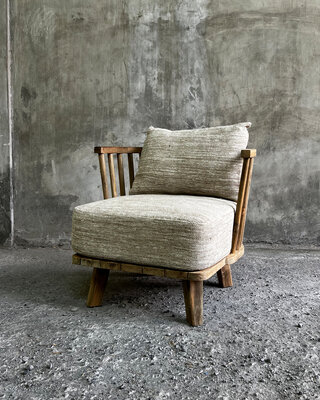 Bazar Bizar De Malawi Eenzitter Stoel - Naturel Beige