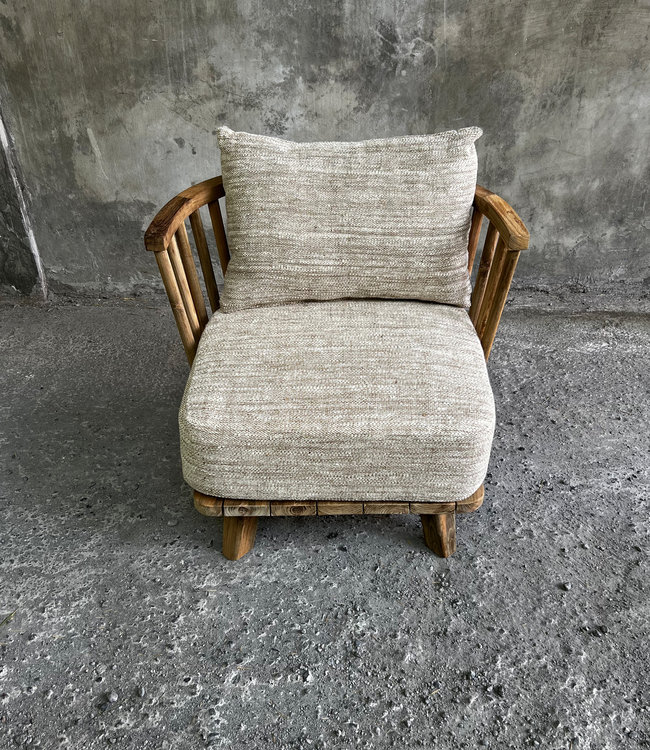 Bazar Bizar De Malawi Eenzitter Stoel - Naturel Beige