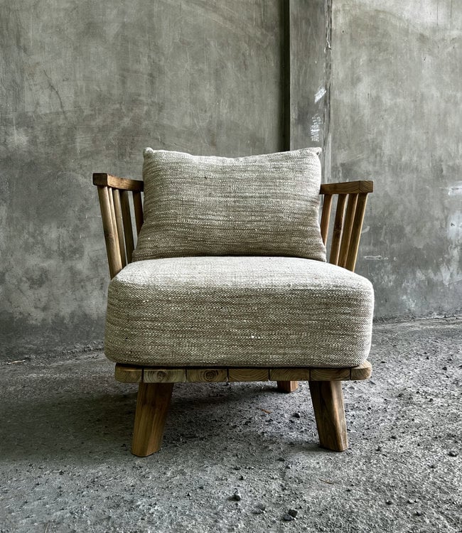 Bazar Bizar De Malawi Eenzitter Stoel - Naturel Beige