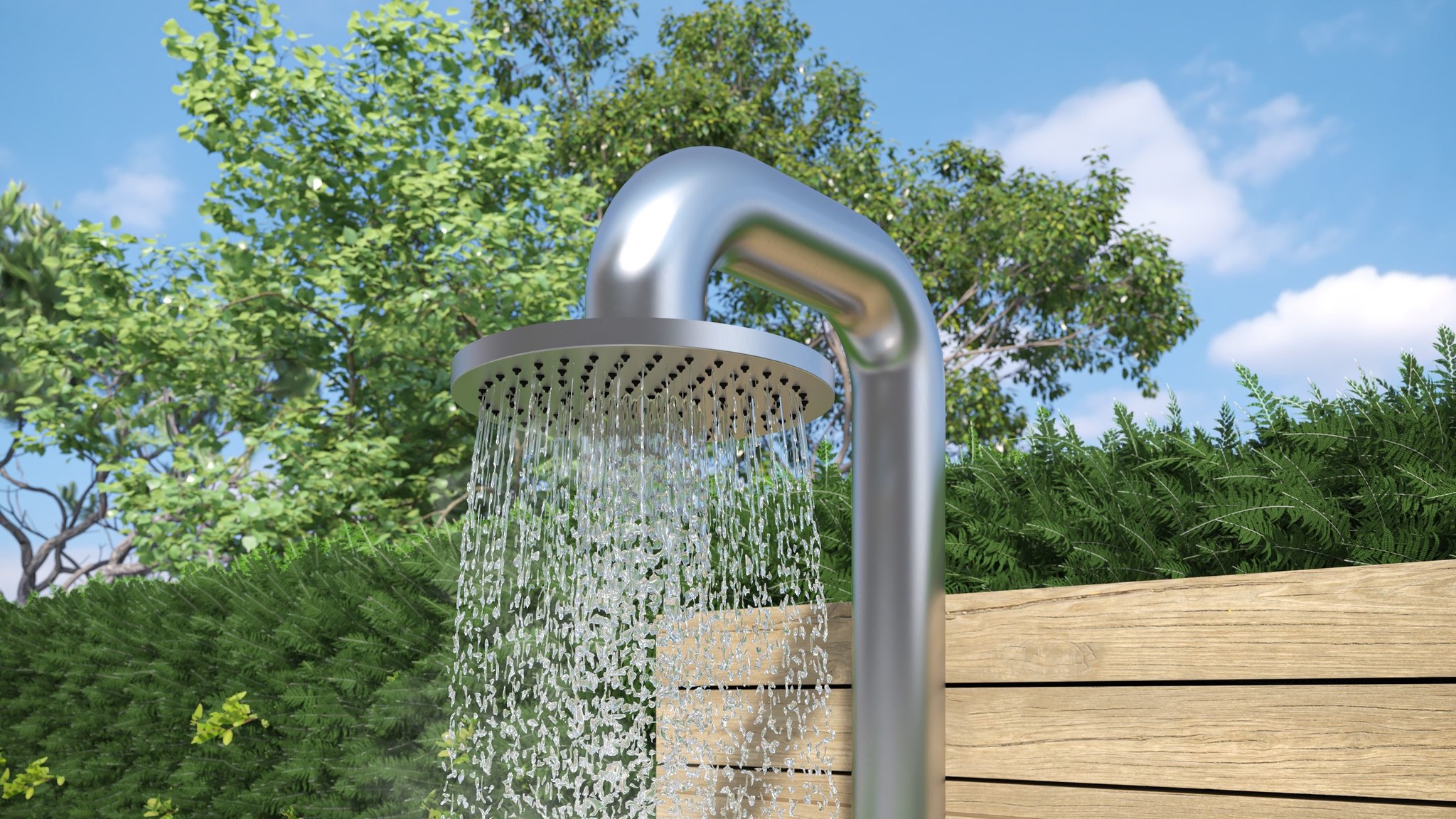 JEE-O Fatline Vrijstaande Douche Push | Met Eco Drukknop | H229,8 cm
