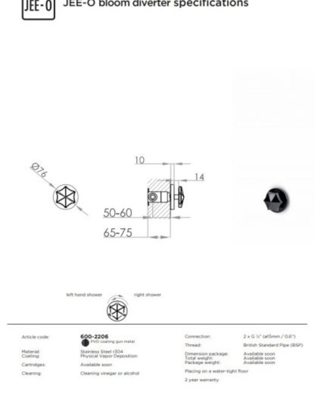 JEE-O BLOOM Wand Omsteller | Gun Metal