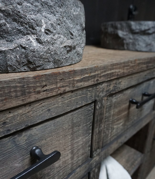 Rene Houtman Rinske Badkamermeubel Oud Eikenhout 3-Lades 2-Deurtjes