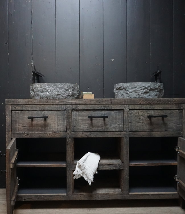 Rene Houtman Rinske Badkamermeubel Oud Eikenhout 3-Lades 2-Deurtjes