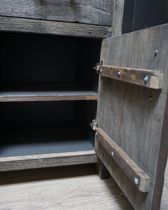 Rene Houtman Rinske Badkamermeubel Oud Eikenhout 3-Lades 2-Deurtjes