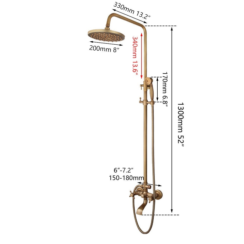 Rene Houtman Nostalgische Opbouw Douche-set - Brons