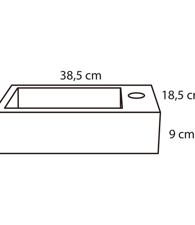 Differnz Hura Fontein - Beton - L38,5 x B18,5 x H9 Cm