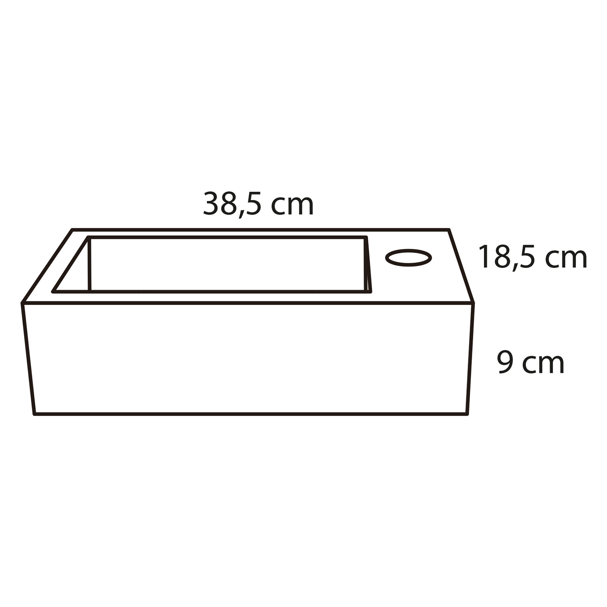 Differnz Hura Fontein - Beton - L38,5 x B18,5 x H9 Cm