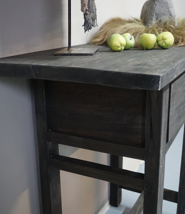 Rene Houtman Sidetable Wandtafel Oud Hout 1 Lade - B90 Cm