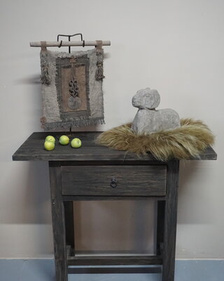 Rene Houtman Sidetable Wandtafel Oud Hout 1 Lade - B90 Cm