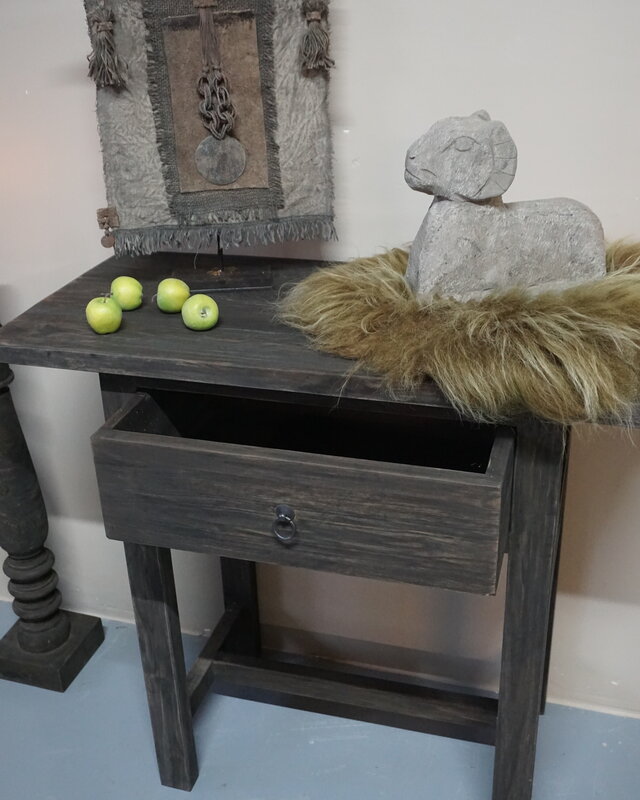 Rene Houtman Sidetable Wandtafel Oud Hout 1 Lade - B90 Cm