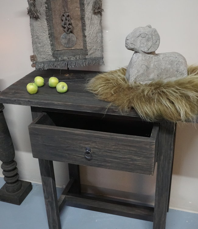 Rene Houtman Sidetable Wandtafel Oud Hout 1 Lade - B90 Cm
