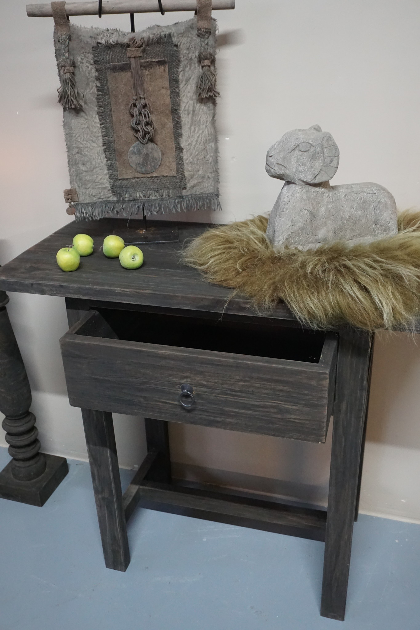 Rene Houtman Sidetable Wandtafel Oud Hout 1 Lade - B90 Cm