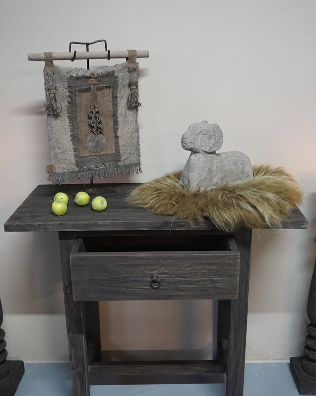 Rene Houtman Sidetable Wandtafel Oud Hout 1 Lade - B90 Cm
