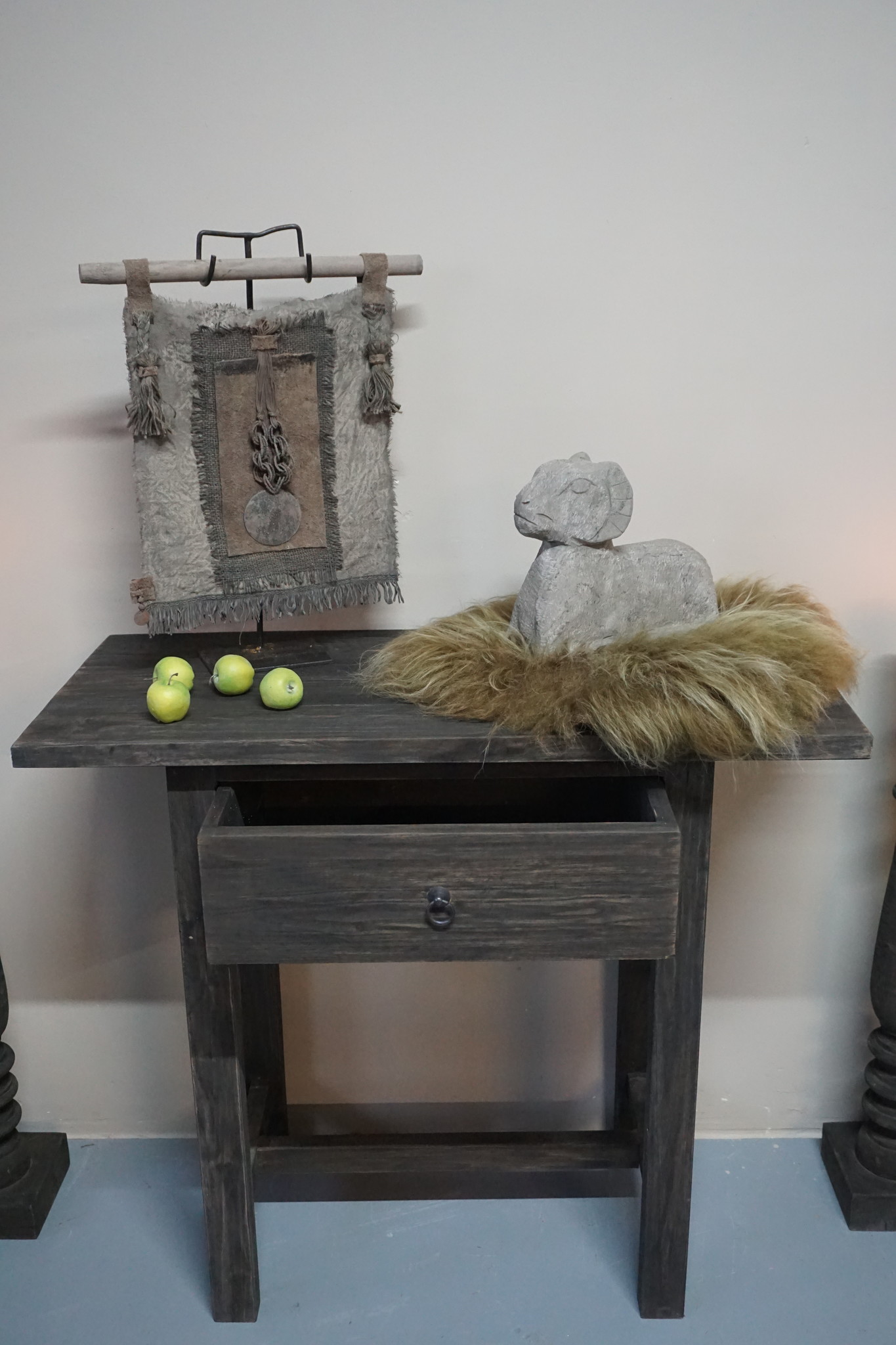 Rene Houtman Sidetable Wandtafel Oud Hout 1 Lade - B90 Cm