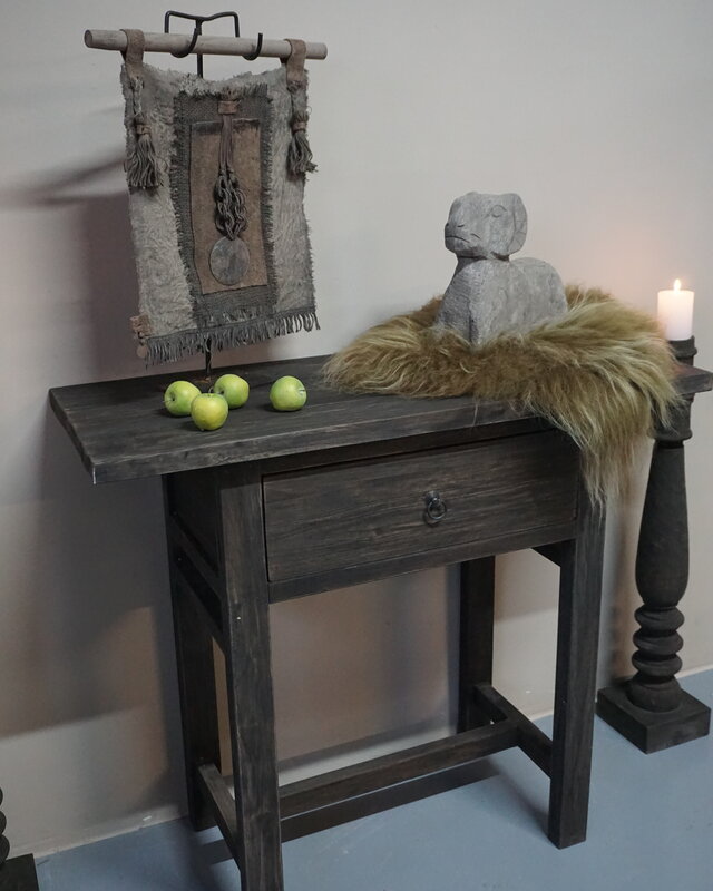 Rene Houtman Sidetable Wandtafel Oud Hout 1 Lade - B90 Cm