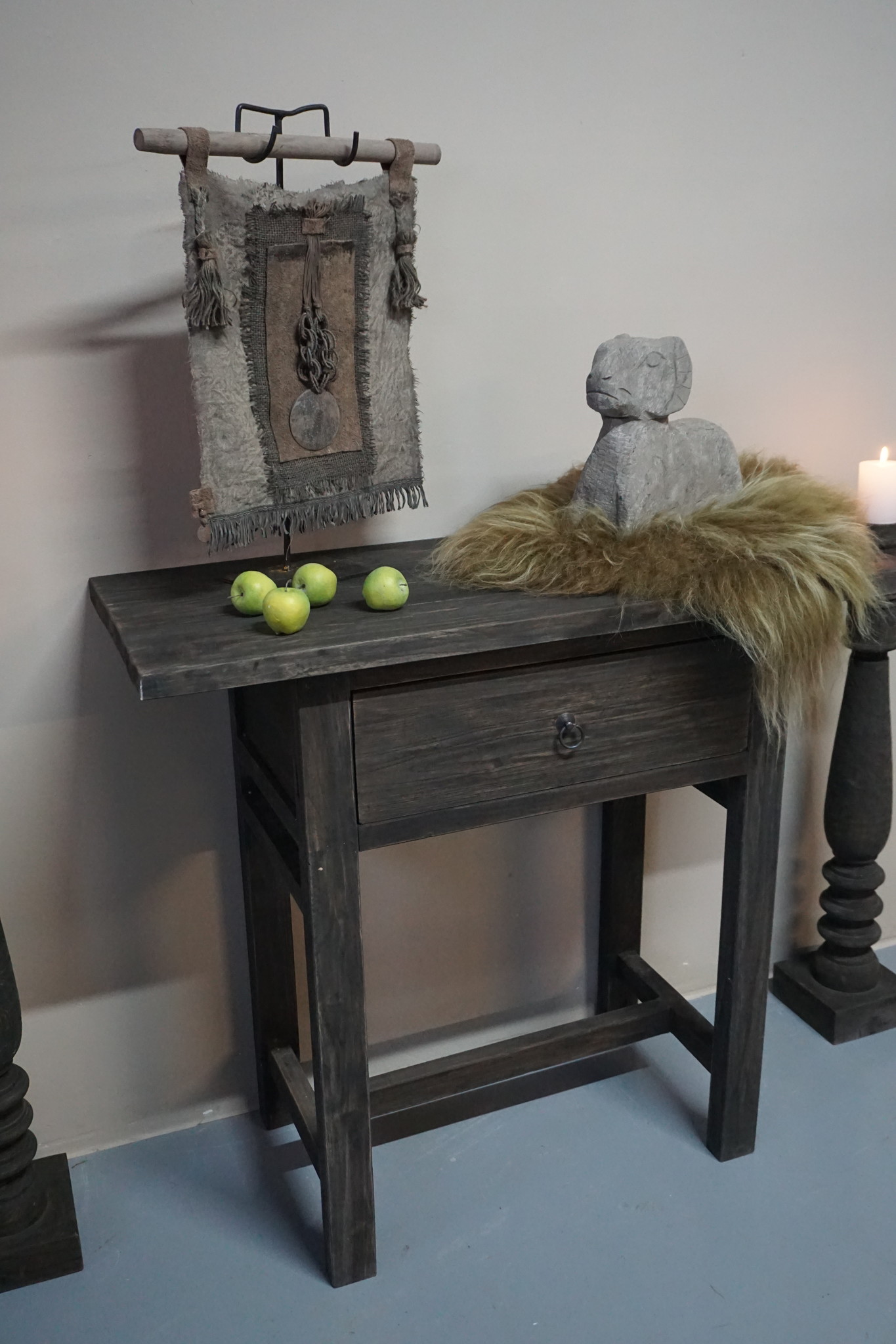 Rene Houtman Sidetable Wandtafel Oud Hout 1 Lade - B90 Cm