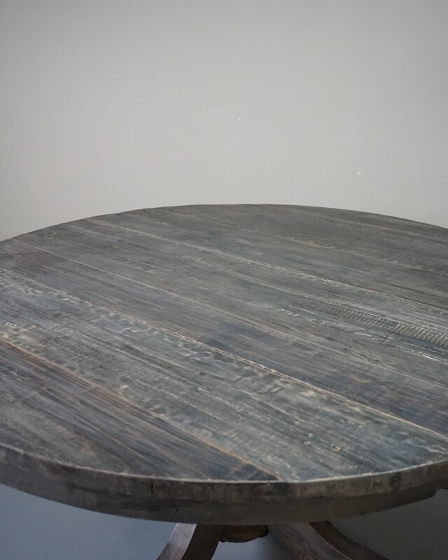 Rene Houtman Eetkamertafel Rond Hout - Vergrijsd - D147 x H79