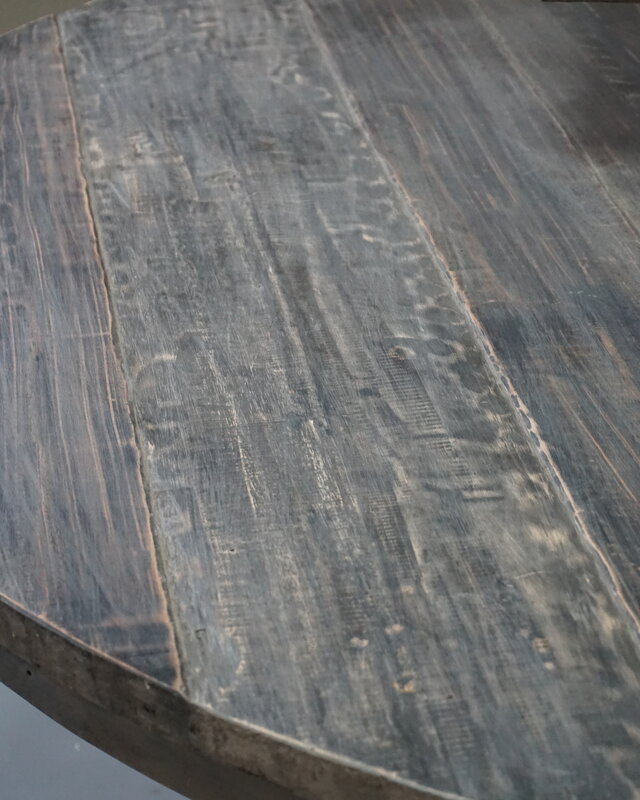 Rene Houtman Eetkamertafel Rond Hout - Vergrijsd - D147 x H79