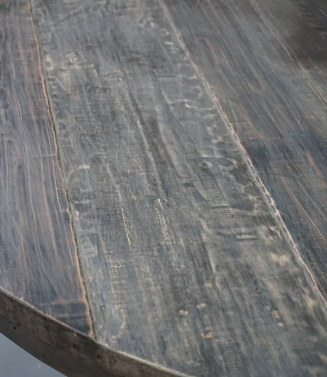 Rene Houtman Eetkamertafel Rond Hout - Vergrijsd - D147 x H79