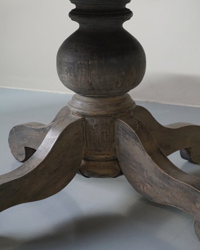 Rene Houtman Eetkamertafel Rond Hout - Vergrijsd - D147 x H79