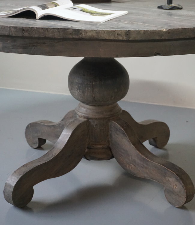 Rene Houtman Eetkamertafel Rond Hout - Vergrijsd - D147 x H79