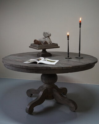 Rene Houtman Eetkamertafel Rond Hout - Vergrijsd - D147 x H79