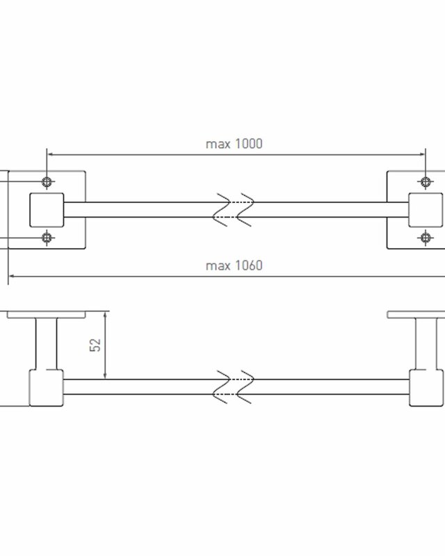 Dauby Handdoekstang | Meerdere Varianten | Incl. 2 Eindsteunen | 100 cm
