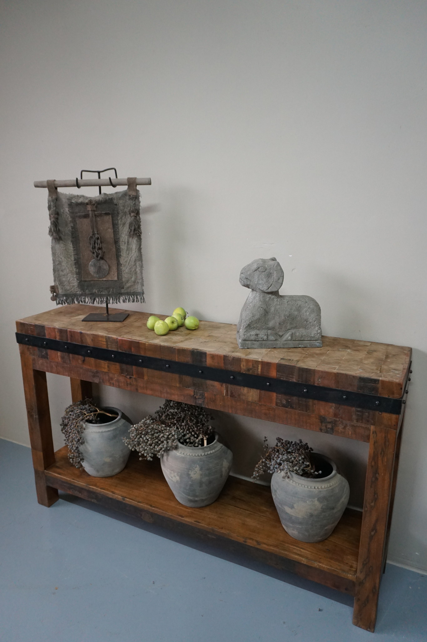 Rene Houtman Hakblok Tafeltje Oud Teak - H77 x B130 x D30 cm