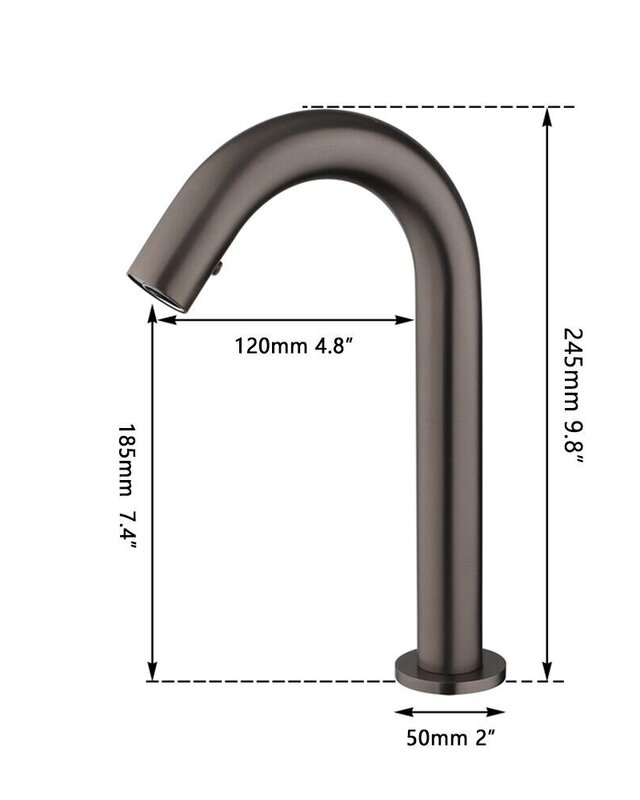 Rene Houtman Wastafelkraan Cesaro - Gun Metal - Koud - H24,5 cm