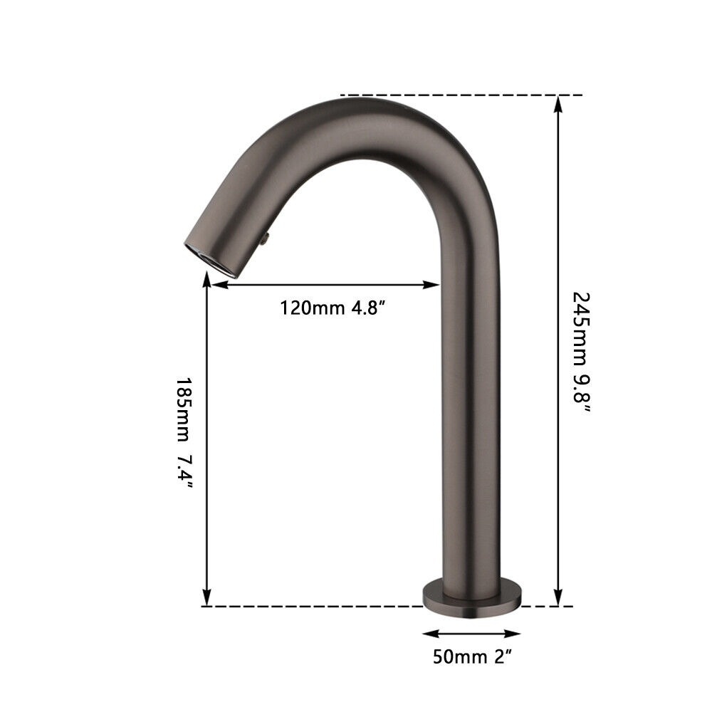 Rene Houtman Wastafelkraan Cesaro - Gun Metal - Koud - H24,5 cm