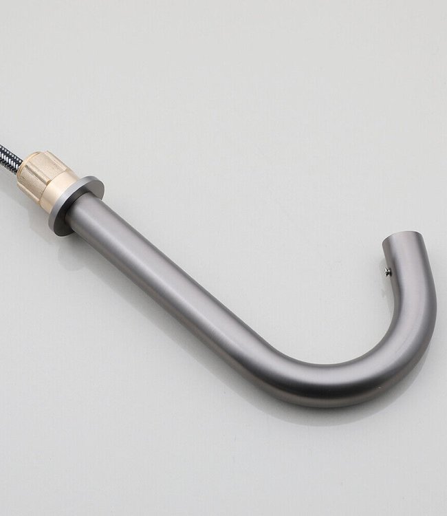 Rene Houtman Wastafelkraan Cesaro - Gun Metal - Koud - H24,5 cm