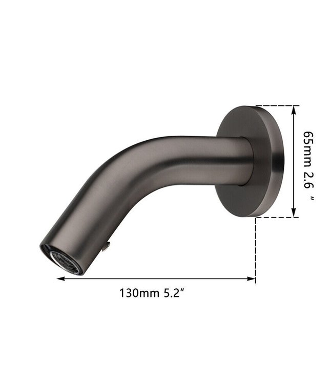 Rene Houtman Muurkraan Pesaro - Gun Metal - Koud - L13 cm