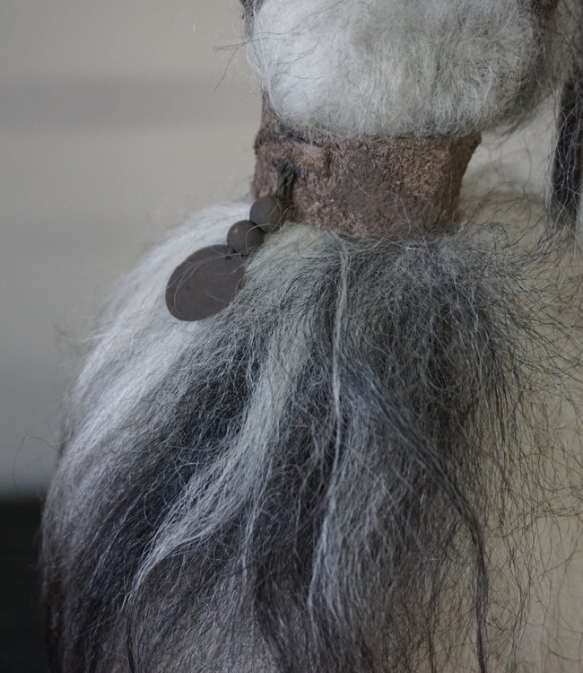 Rene Houtman Wol Toef - Grijs/Wit - H44 x B14 cm