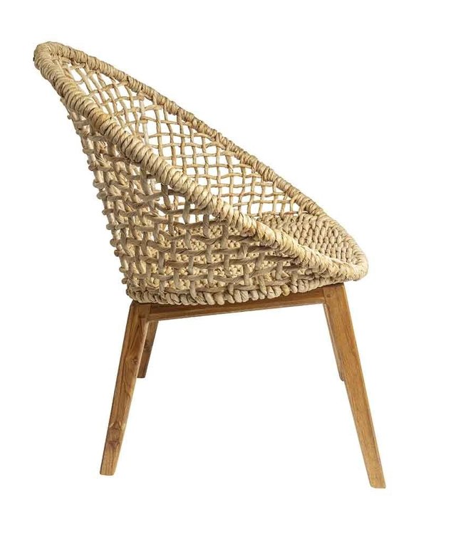 ORIGINAL HOME Checker Stoel - Naturel - Afm. 77x78x80