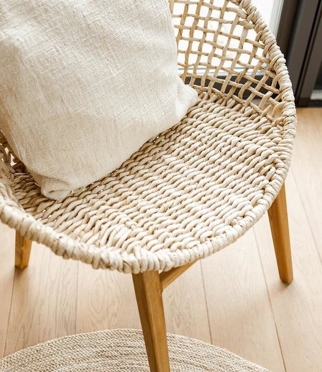 ORIGINAL HOME Checker Stoel - Naturel - Afm. 77x78x80