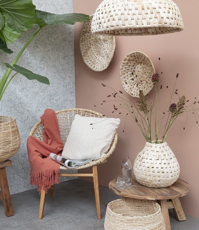 ORIGINAL HOME Checker Stoel - Naturel - Afm. 77x78x80