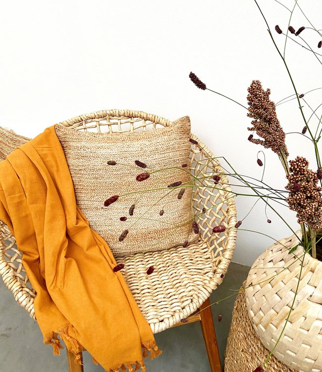 ORIGINAL HOME Checker Stoel - Naturel - Afm. 77x78x80