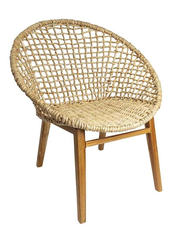 ORIGINAL HOME Checker Stoel - Naturel - Afm. 77x78x80