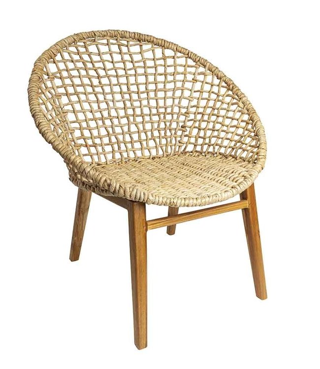 ORIGINAL HOME Checker Stoel - Naturel - Afm. 77x78x80