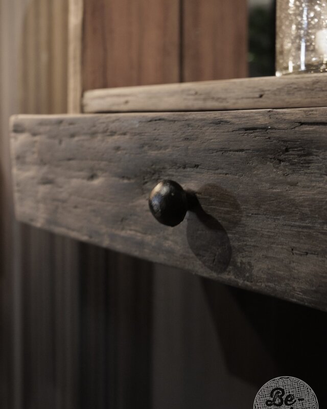 Be-Uniq Spiegel Unique - Oud Hout - 1 Lade - H50 x B35 x D12