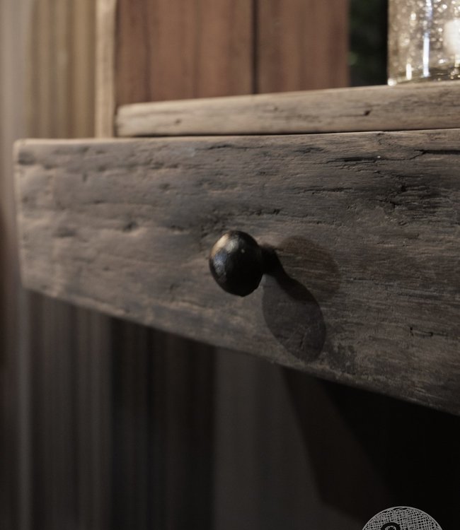 Be-Uniq Spiegel Unique - Oud Hout - 1 Lade - H50 x B35 x D12