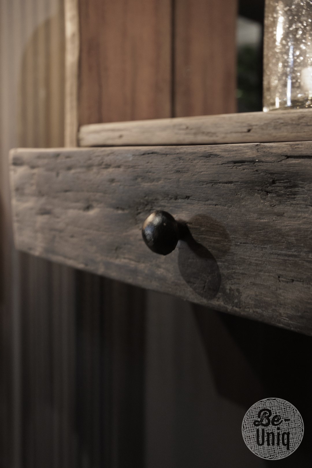 Be-Uniq Spiegel Unique - Oud Hout - 1 Lade - H50 x B35 x D12
