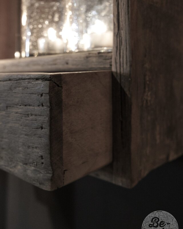 Be-Uniq Spiegel Unique - Oud Hout - 1 Lade - H50 x B35 x D12