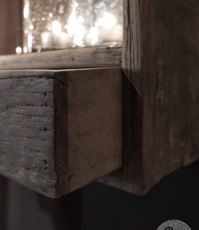 Be-Uniq Spiegel Juul - Oud Hout - 1 Lade - H50 x B35 x D12